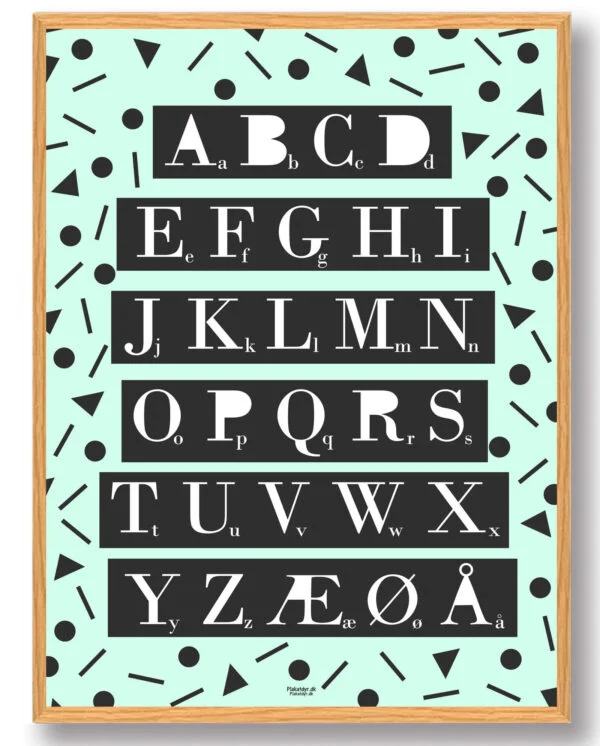 ABC-plakat (grøn) (Størrelse: M - 30x40cm)