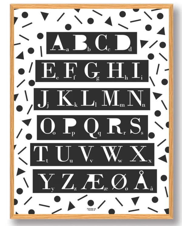 ABC-plakat (hvid) (Størrelse: M - 30x40cm)