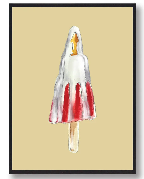 Astronaut is - håndtegnet plakat (gul) (Størrelse: M - 30x40cm)