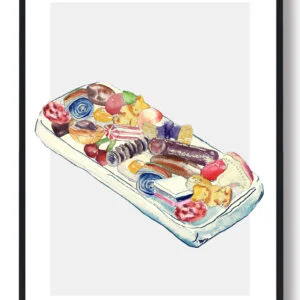 Bland selv slik fad (grå) - håndtegnet plakat (Størrelse: L - 50x70cm (B2))