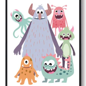 Samlet monsterplakat - plakat (Størrelse: L - 50x70cm (B2))