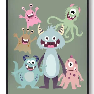 Samlet monsterplakat - plakat (Størrelse: L - 50x70cm (B2))