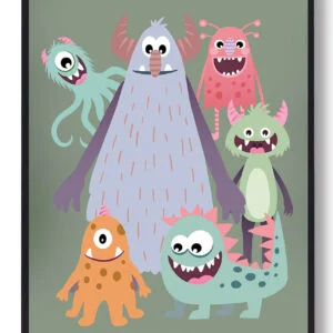 Samlet monsterplakat - plakat (Størrelse: L - 50x70cm (B2))