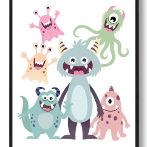 Samlet monsterplakat - plakat (Størrelse: L - 50x70cm (B2))