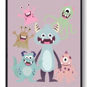 Samlet monsterplakat - plakat (Størrelse: L - 50x70cm (B2))