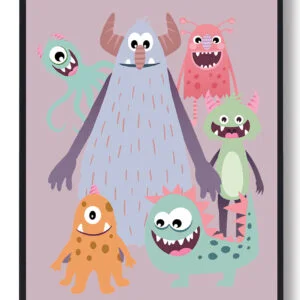 Samlet monsterplakat - plakat (Størrelse: L - 50x70cm (B2))