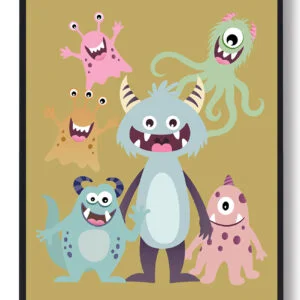Samlet monsterplakat - plakat (Størrelse: L - 50x70cm (B2))