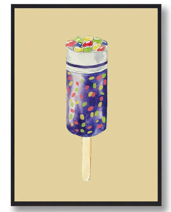 Smarties is - håndtegnet plakat (gul) (Størrelse: M - 30x40cm)