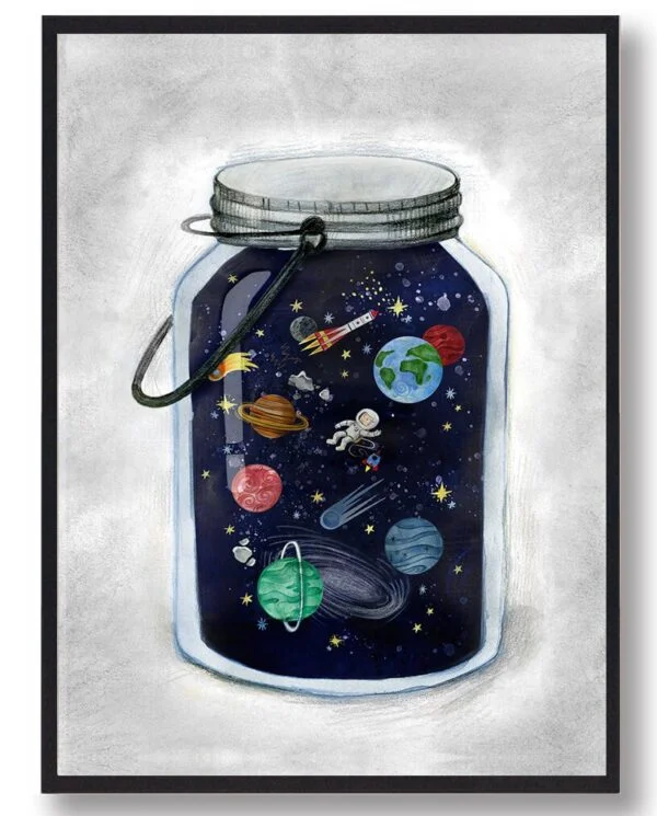 Space jar - plakat (Størrelse: M - 30x40cm)
