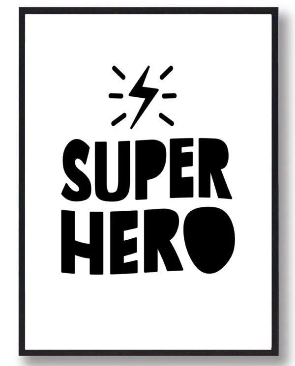 Superhero - plakat (Størrelse: M - 30x40cm)