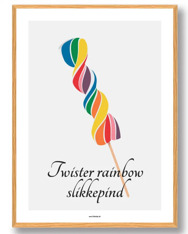 Twister rainbow slikkepind - plakat (Størrelse: M - 30x40cm)