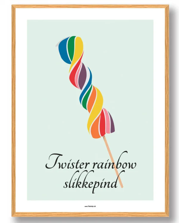 Twister rainbow slikkepind - plakat (Størrelse: M - 30x40cm)
