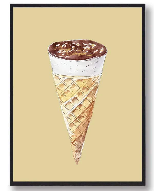 Wofler - håndtegnet plakat (gul) (Størrelse: M - 30x40cm)