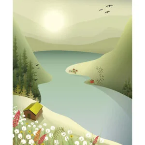 Vissevasse Plakat - 30x40 cm - Mountains
