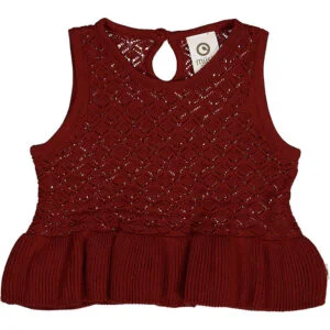 Müsli Vest - Knit Scallop - Russet m. Hulmønster