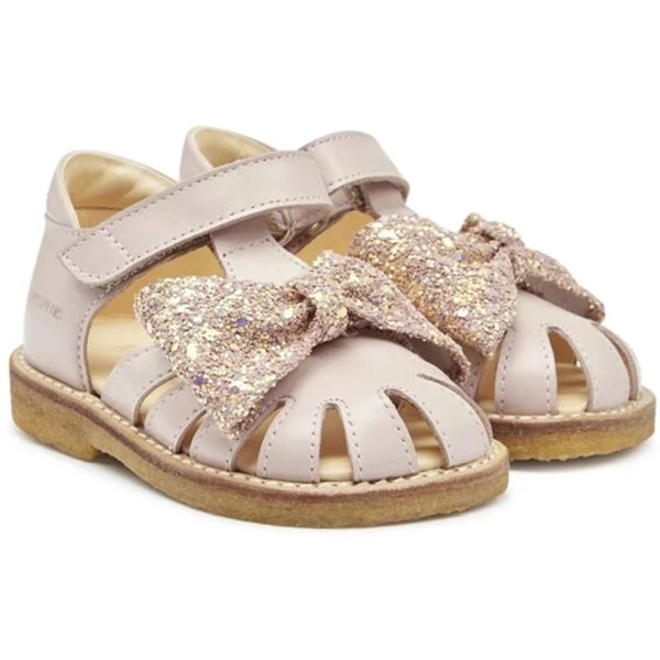 Angulus Begyndersandaler Pale Rose/Rose Glitter - Str. 21
