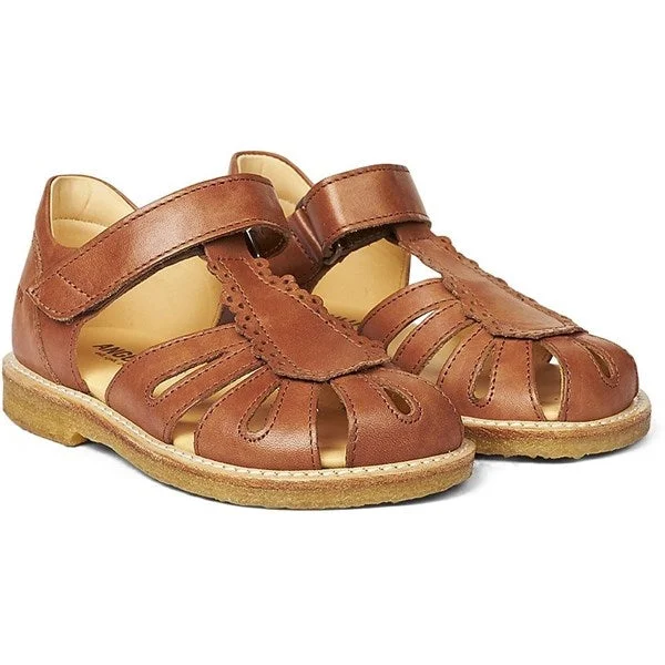 Angulus Sandal M. Velcrolukning Tan - Str. 27