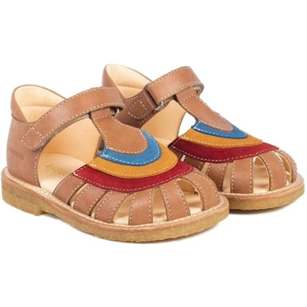 Angulus Sandaler Tan/Red/Sun Yellow/Bright Blue - Str. 29