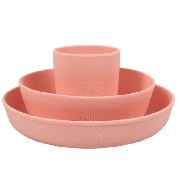 Filibabba Spisesæt - Silikone - 3 dele - Peach