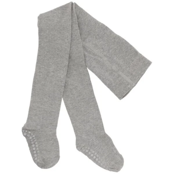 GObabyGO Antislip Strømpebukser Grey Melange - Str. 3-4 år