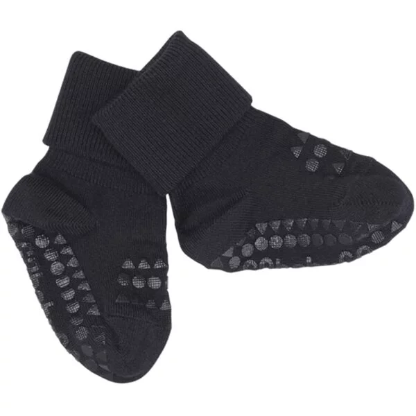 GObabyGO Bamboo Strømper Antislip Dark Blue - Str. 6-12 mdr