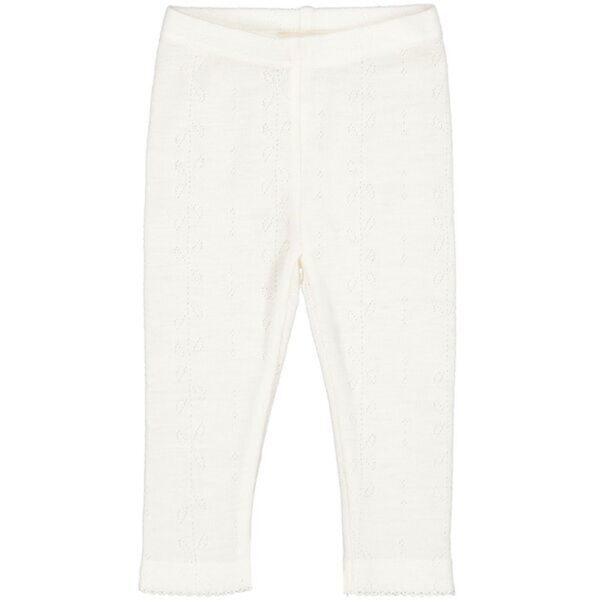 MarMar Wool Pointelle Natural Leggings - Str. 10 år/140 cm