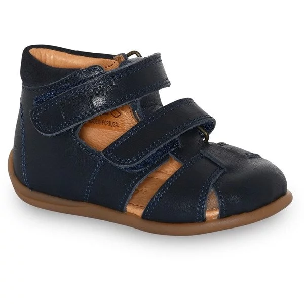 Pom Pom Sandal Two Velcro Navy - Str. 23