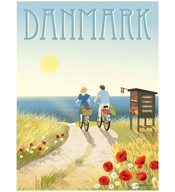 Vissevasse Plakat - 30x40 cm - Danmark - Sommerliv