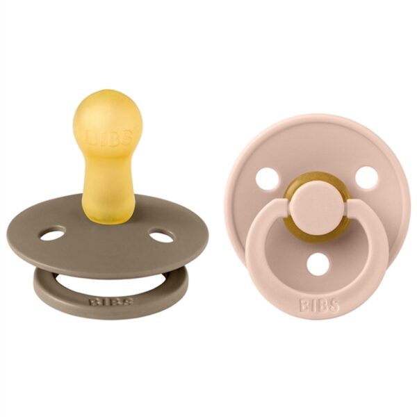 Bibs Colour Latex Sutter 2-pak Rund Dark Oat/Blush - Str. 2