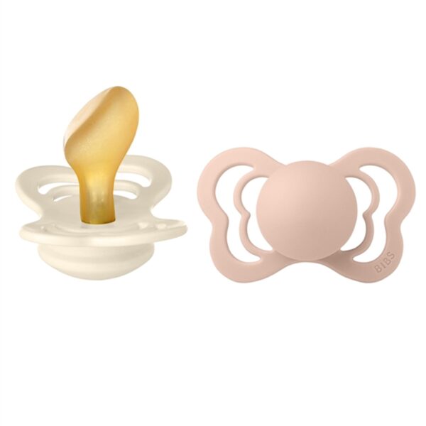 Bibs Couture Latex Sutter 2-pak Anatomisk Ivory/Blush - Str. 2