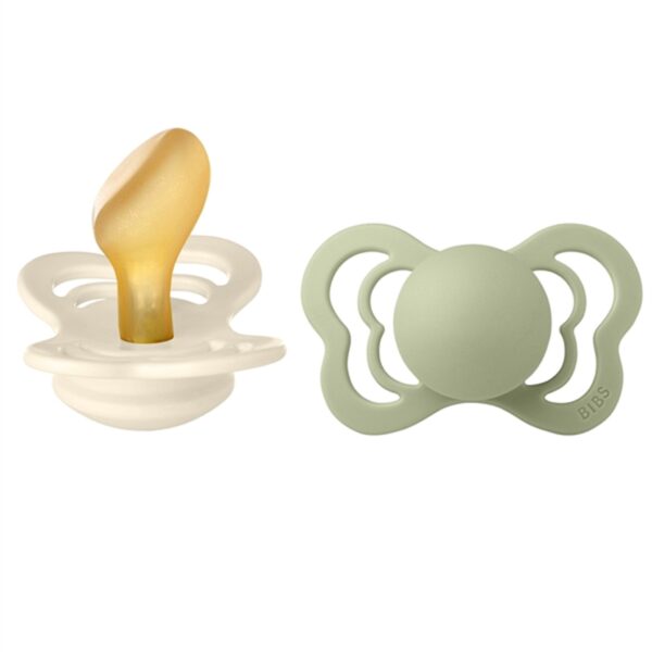 Bibs Couture Latex Sutter 2-pak Anatomisk Ivory/Sage - Str. 2