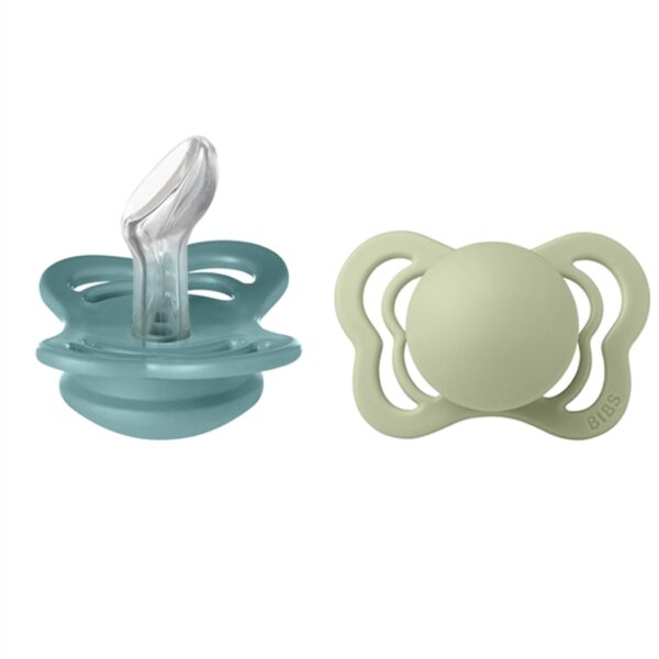 Bibs Couture Silikone Sutter 2-pak Anatomisk Island Sea/Sage - Str. 1