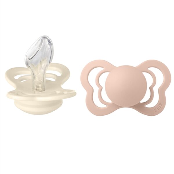 Bibs Couture Silikone Sutter 2-pak Anatomisk Ivory/Blush - Str. 2