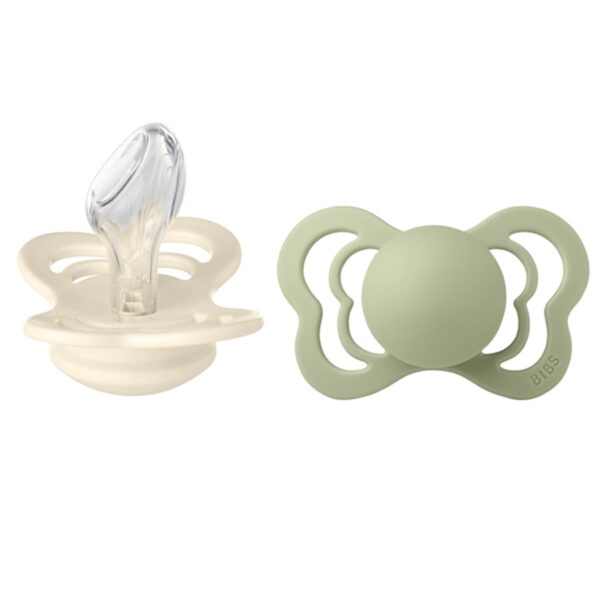 Bibs Couture Silikone Sutter 2-pak Anatomisk Ivory/Sage - Str. 2