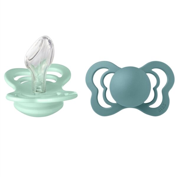 Bibs Couture Silikone Sutter 2-pak Anatomisk Mint/Island Sea - Str. 1