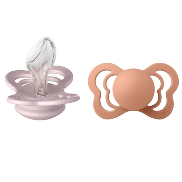 Bibs Couture Silikone Sutter 2-pak Anatomisk Pink Plum/Peach - Str. 1