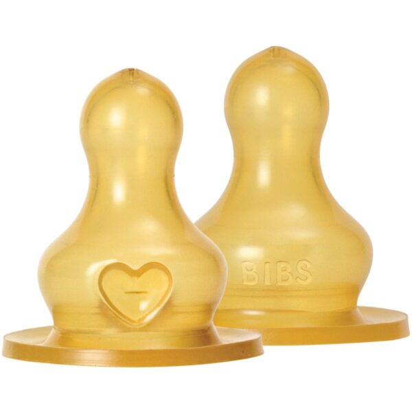 Bibs Sutteflaske Nipple Rund Latex 2-pak - Str. Slow Flow
