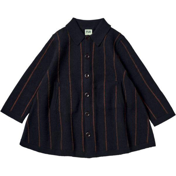 FUB Dark Navy Felted Frakke - Str. 110