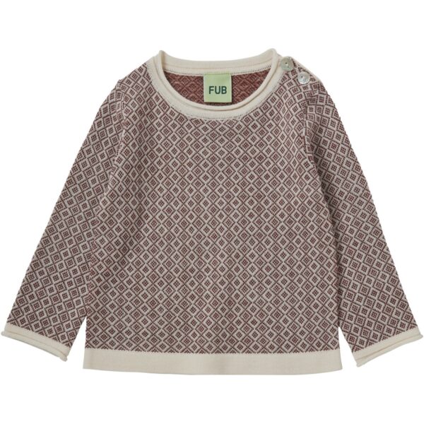 FUB Ecru/Clay Baby Jaquard Bluse - Str. 62