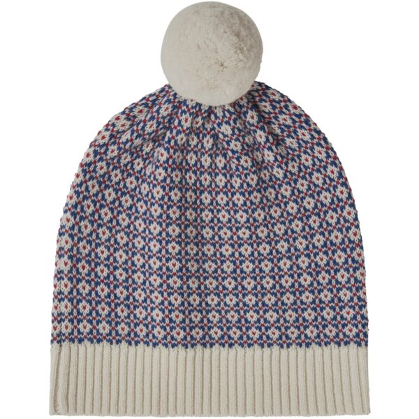 FUB Ecru/Pond Blue/Red Nordic Hat - Str. 90-100