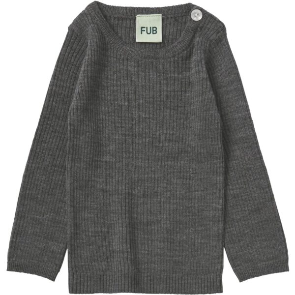 FUB Grey Melange Baby Rib Bluse - Str. 62