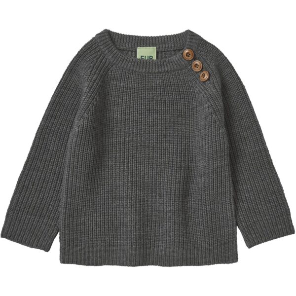 FUB Grey Melange Baby Rib Sweater - Str. 68