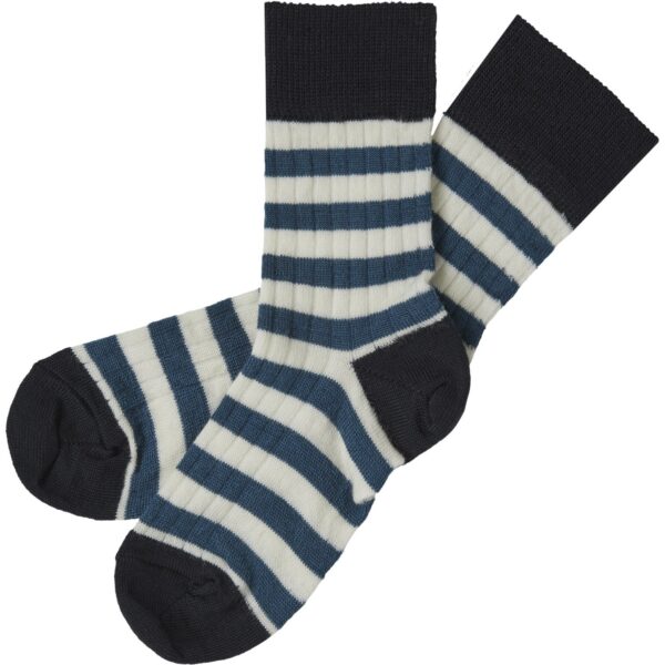 FUB Pond Blue/Dark Navy 2-pak Classic Stripe Strømper - Str. 29-32