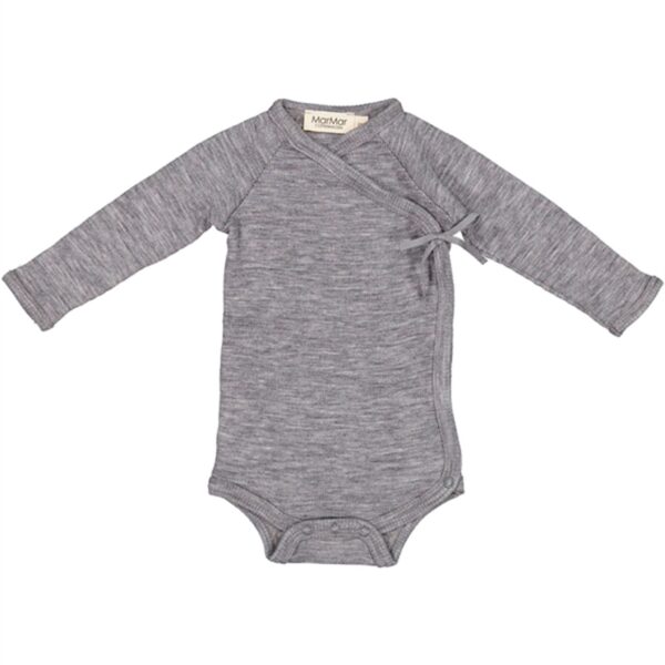 MarMar Wool Grey Melange New Born Rib Belita Body - Str. 6 mdr/68