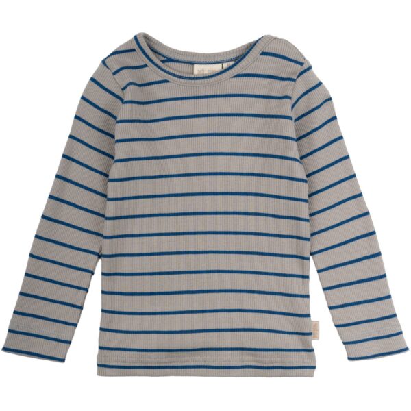 Petit Piao Deep Cobalt/Grey Stone Bluse Modal Thin Striped - Str. 74