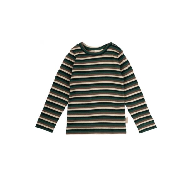 Petit Piao Emerald Green Multi Stripe Bluse Modal Multi Striped - Str. 110