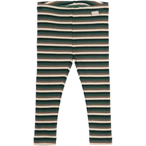 Petit Piao Emerald Green Multi Stripe Leggings Modal Multi Striped - Str. 110