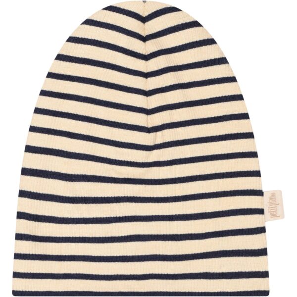 Petit Piao Indigo Plum/Dark Off White Beanie Modal Striped - Str. 104-116