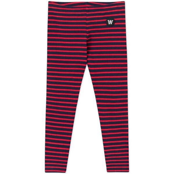 Wood Wood Ira Kids Leggings Navy/Red Stripes - Str. 7-8 år