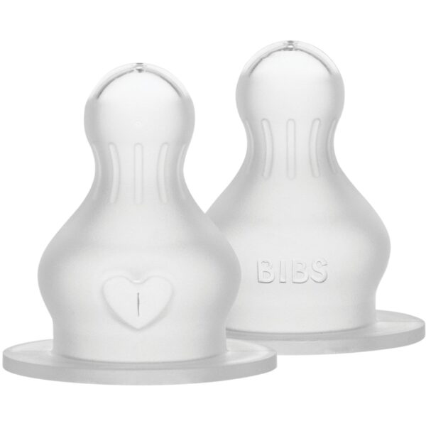 Bibs Sutteflaske Nipple Rund Silikone 2-pak - Str. Fast Flow